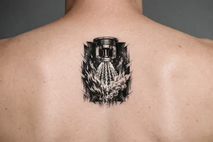 Fire Sprinkler putting out a fire on forearm tattoo idea