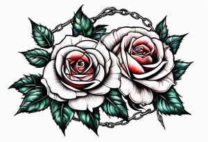 roses with thorns and barbed wire intertwined tattoo idea