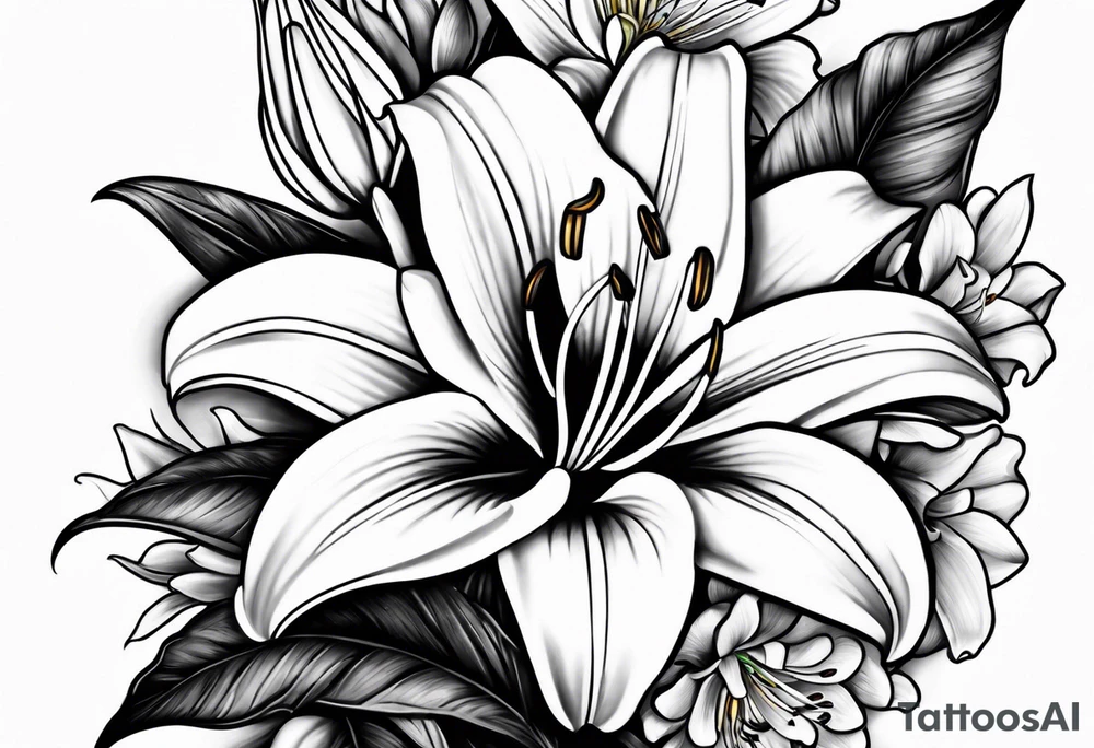 Bestfriends lillies and lilac tattoo idea