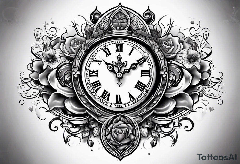 old school clock
 deconstructed tattoo idea