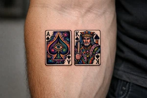 playing cards Ace king of spades tattoo idea