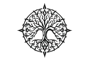 Tree of life circle tattoo idea