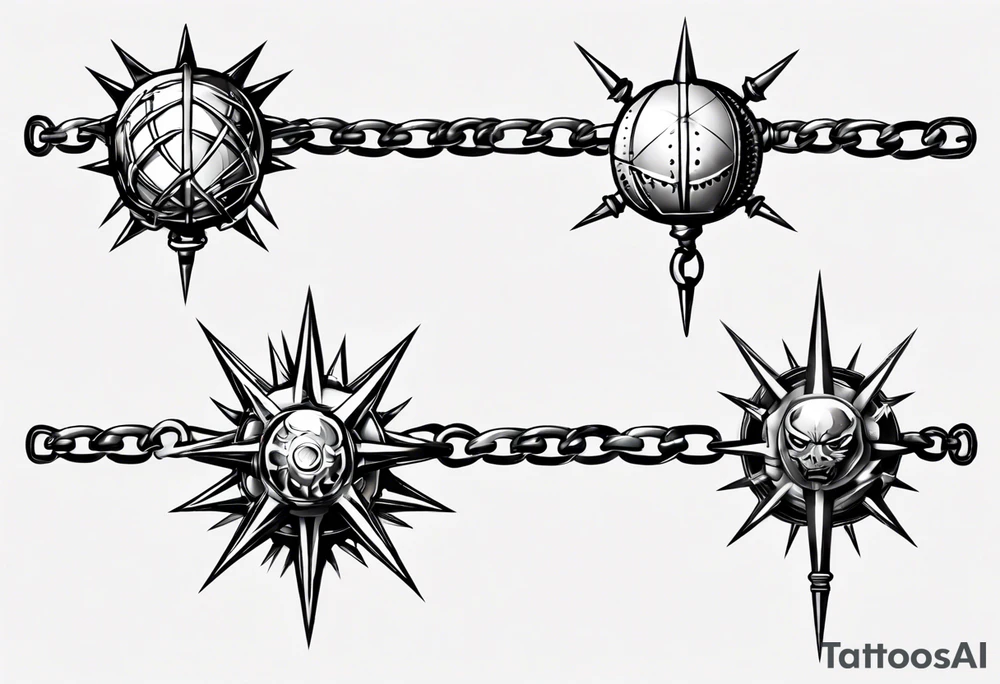 spiked ball mace on a chain tattoo idea