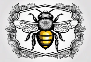 a bee inside of a emblem, like a family blazon
a bit classy and emblematic tattoo idea