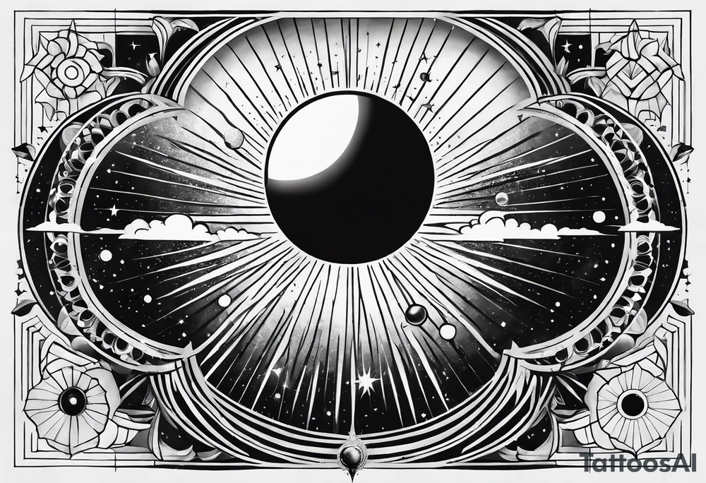 solar system vertical tattoo idea