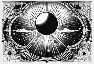 solar system vertical tattoo idea