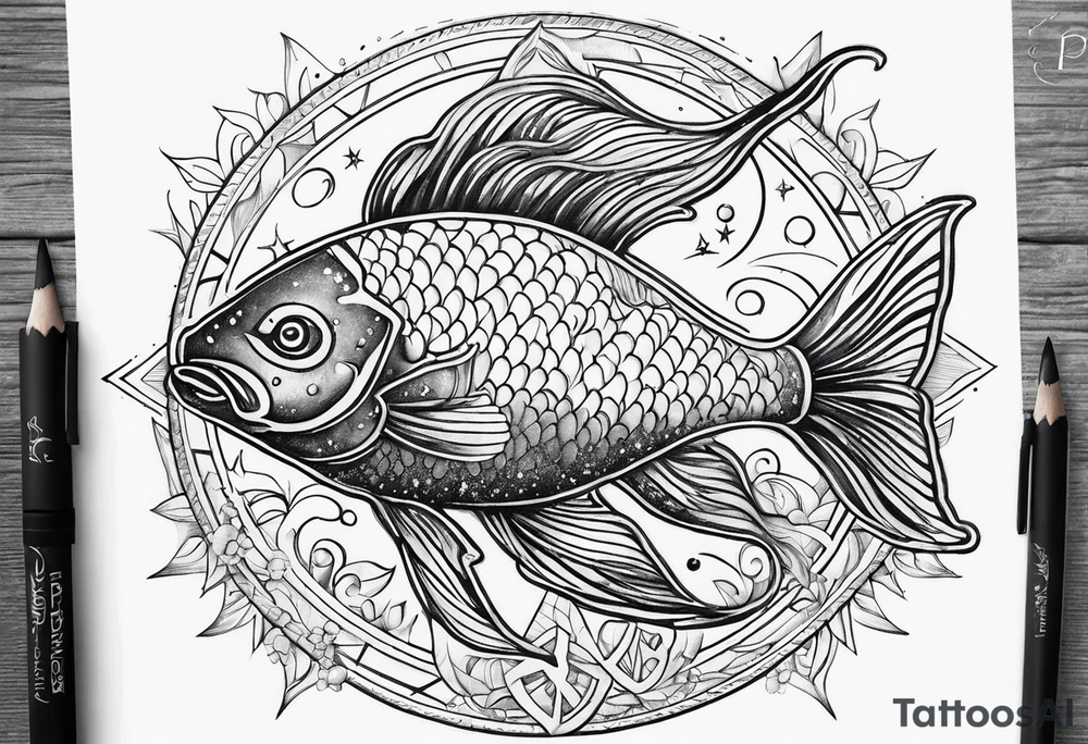 Astrology signs-
Pisces sun tattoo idea