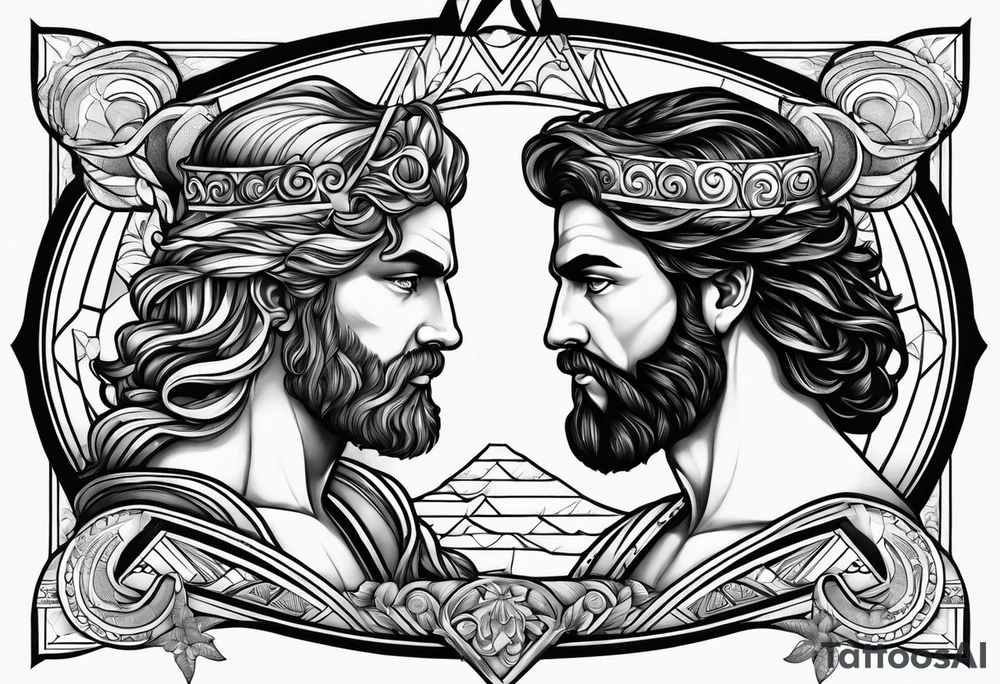 GEMINIS CON POSEIDON tattoo idea