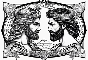 GEMINIS CON POSEIDON tattoo idea