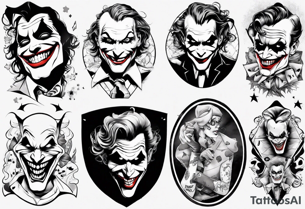 joker arm sleeve tattoo idea