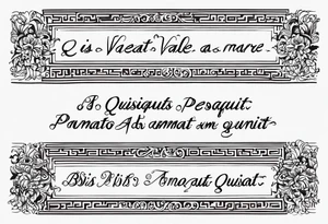 Script as an armband: "Quisquis amat valeat, pereat quid nescit amare, bis tanto pereat quisquis amare vetat" tattoo idea