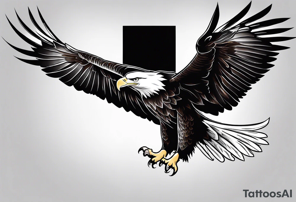 Bald eagle flying tattoo idea