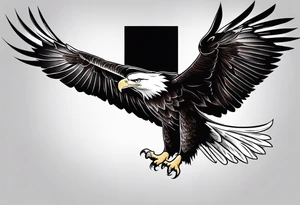 Bald eagle flying tattoo idea