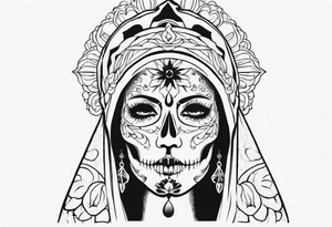 Minimalist Santa Muerte tattoo idea