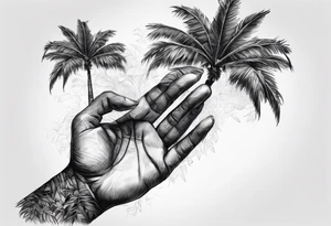 tree palm but instead of leaves there are palms (part of hand) tattoo idea