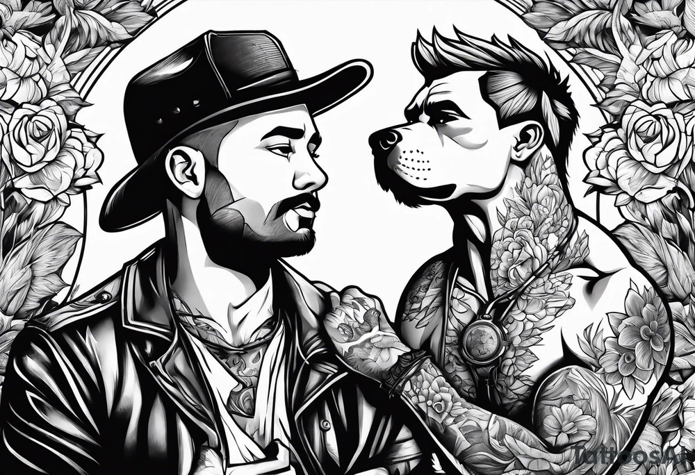 A man and his dog tattoo idea