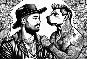 A man and his dog tattoo idea
