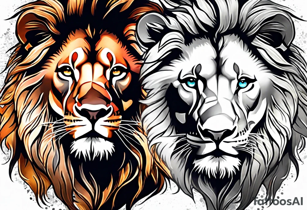 Lion and lioness with august 17 & 18 tattoo idea