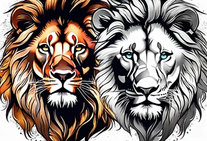 Lion and lioness with august 17 & 18 tattoo idea