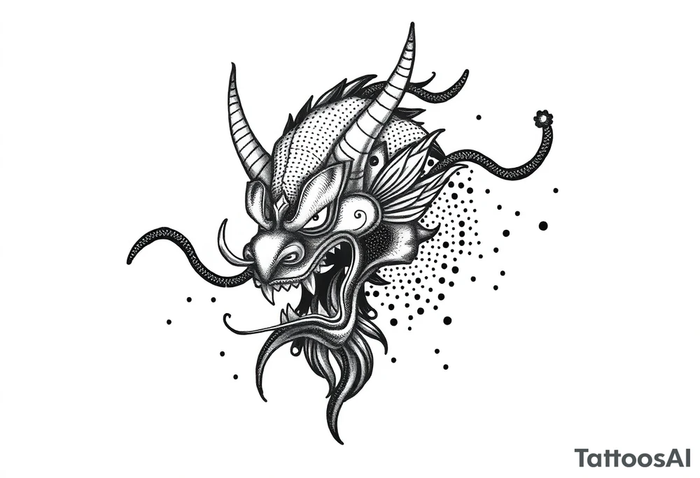 a Japanese folklore demon from old times tattoo idea