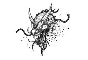a Japanese folklore demon from old times tattoo idea