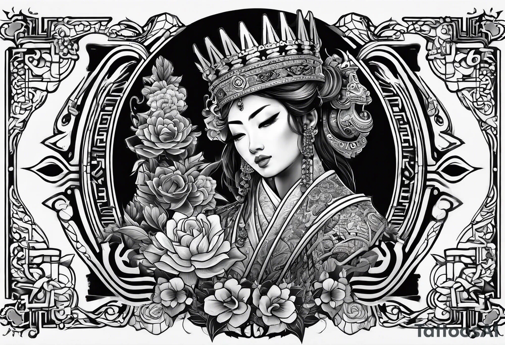 King Saez across the back tattoo idea