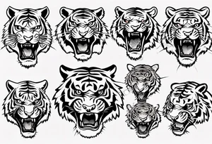 Ferocious Tiger roaring tattoo idea