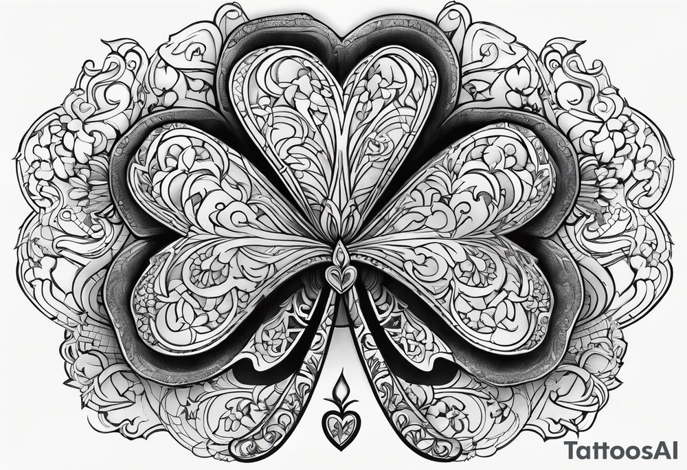 Shamrock with name tattoo idea