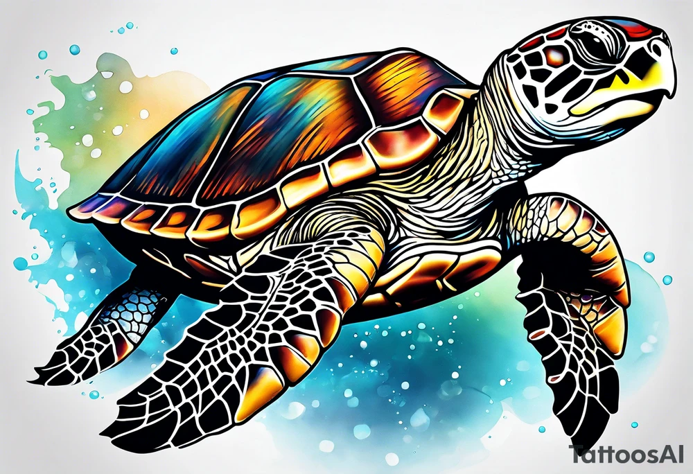 Sea turtle tattoo idea