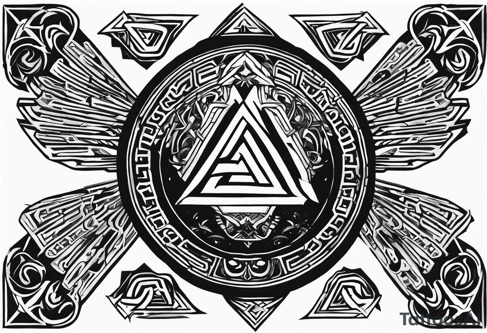 Valhalla shield valknut tattoo idea