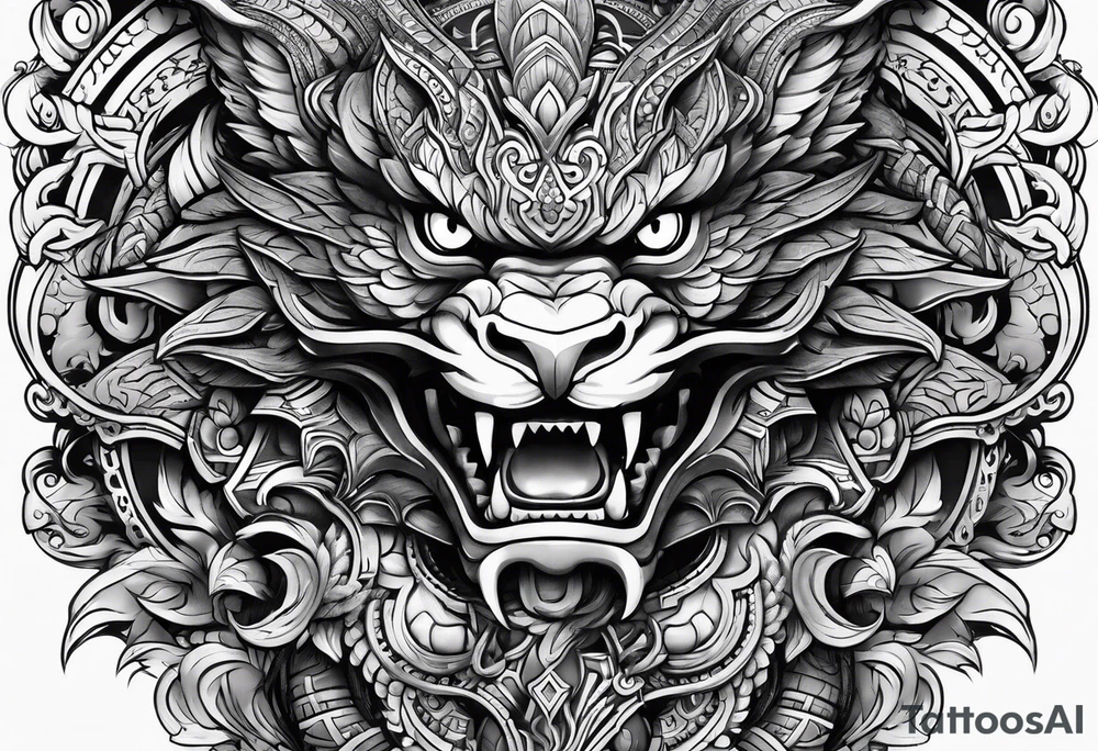 quetzalcoatl arm sleeve tattoo idea