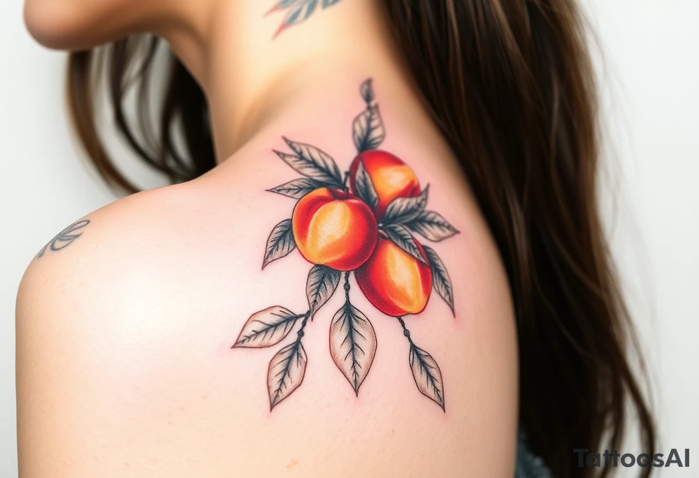 Peaches on tree tattoo idea