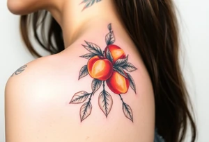Peaches on tree tattoo idea