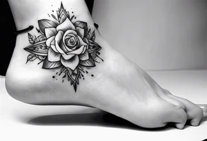 Ankle bracelet tattoo with feminine style and larger in the centre. Show on higher ankle tattoo idea