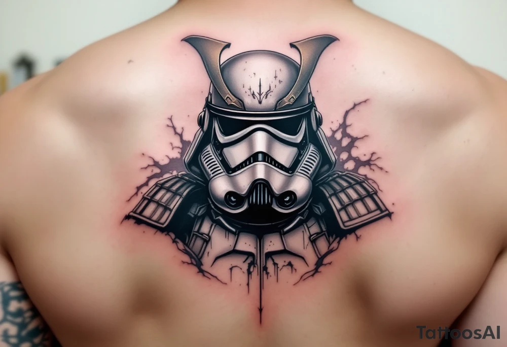 Storm trooper in samurai armor tattoo idea