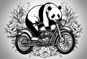 panda riding a bicycle tattoo idea