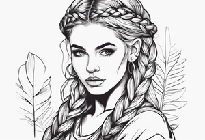 Eine Elfe mit dutch braids der ganze Körper ist zu sehen tattoo idea