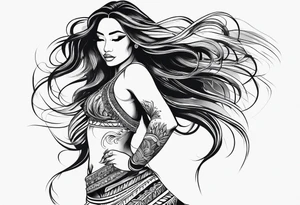 vahine who dance with long legs tattoo idea