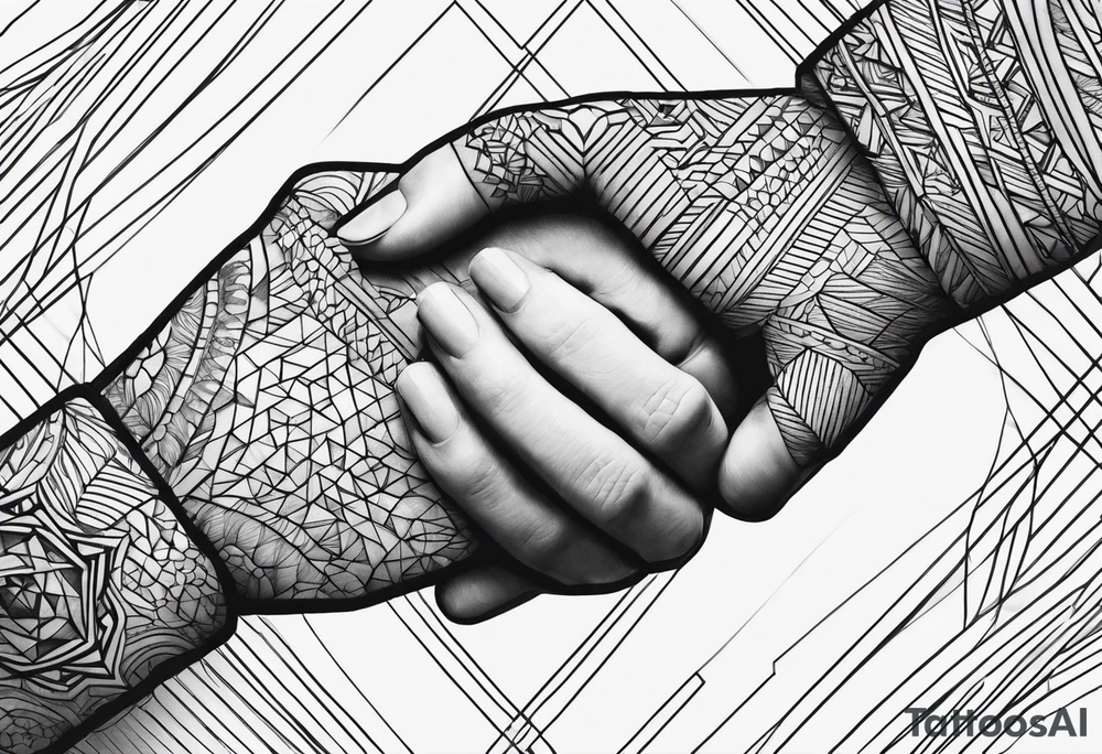 Hands overlapping each other tattoo idea