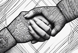 Hands overlapping each other tattoo idea