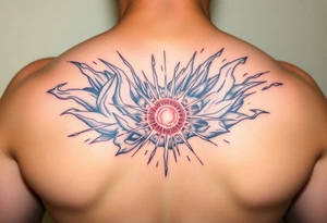 legendary dragonball z scene with energy aura and power effects tattoo idea