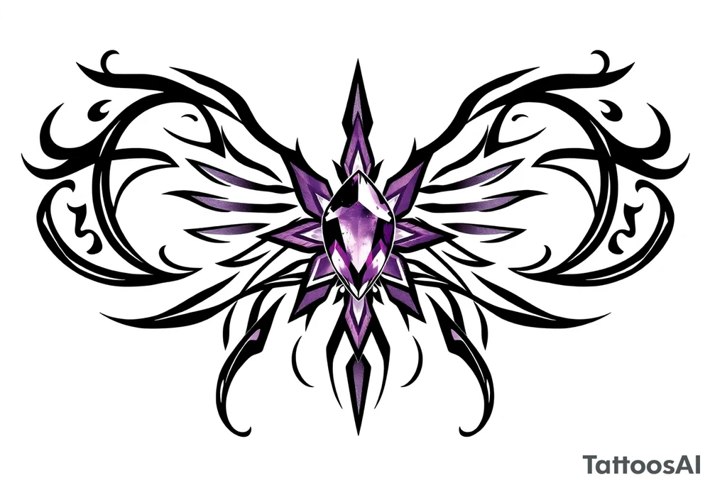 amethyst birthstone mother of 3 girls tattoo idea