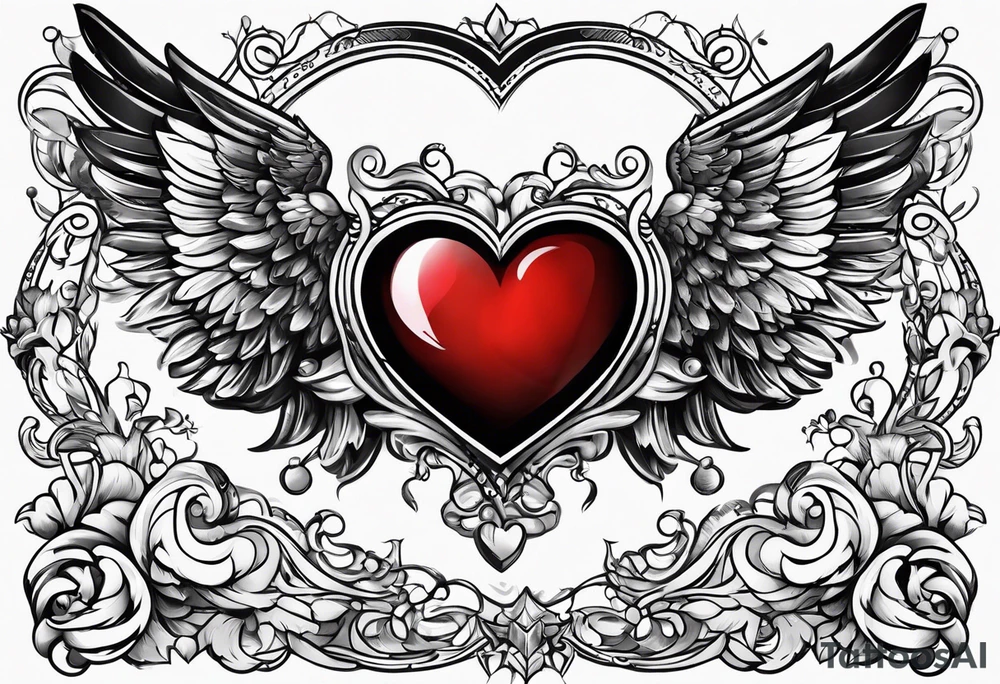 A heart with wings tattoo idea
