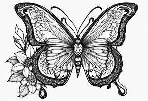 November, December, June, December birth flowers, butterfly, suicide prevention tattoo idea