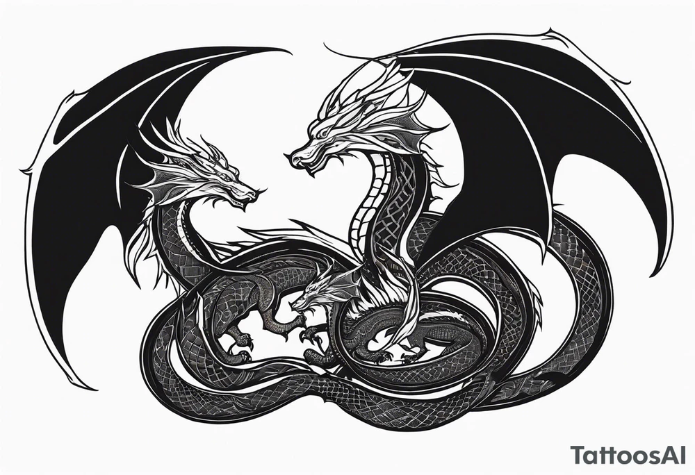 Mother dragon wings spread protecting 3 sleeping young dragons tattoo idea Mother dragon wings spread protecting 3 sleeping young dragons tattoo idea