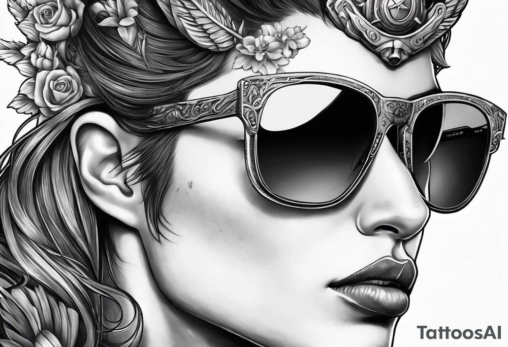 capricorn with sunglasses and a gun tattoo idea