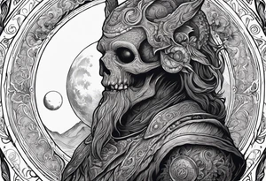 Beautiful Eldridge horror creature, astrology scene tattoo idea