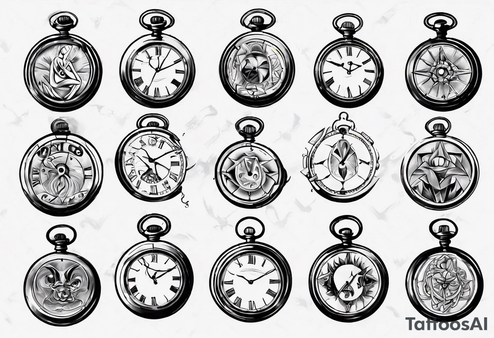 pocket watch tattoo idea
