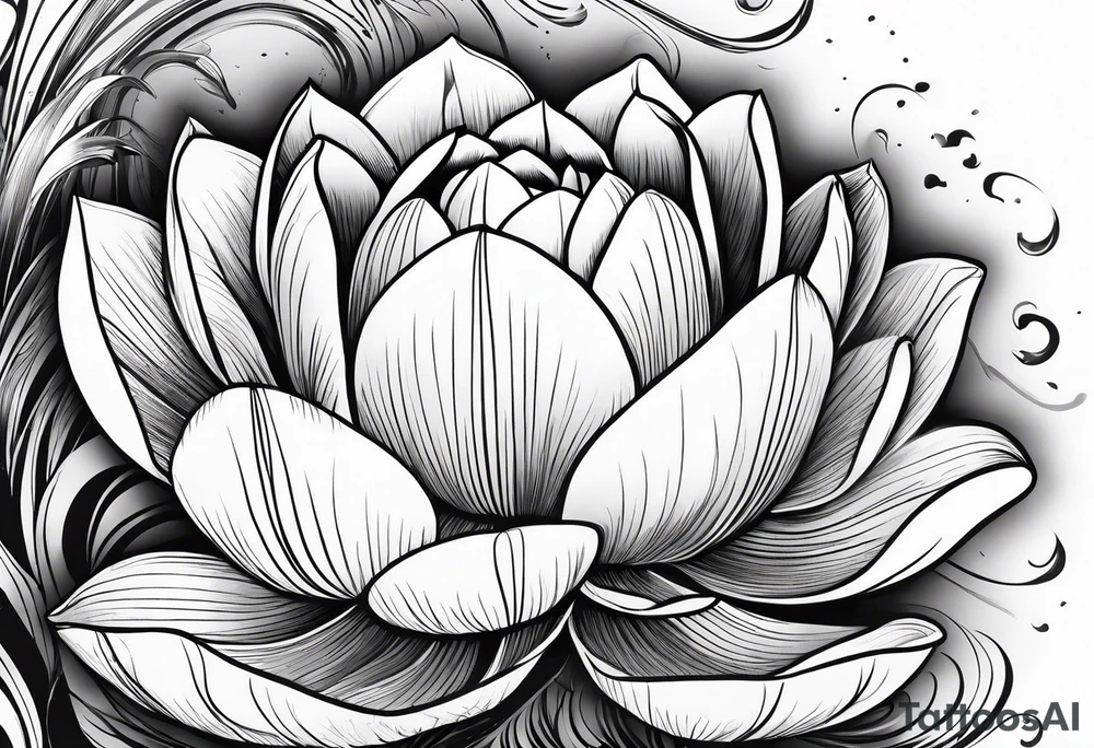 lotus and tulip combined tattoo idea