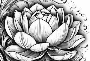 lotus and tulip combined tattoo idea